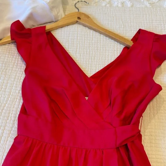 BHLDN Hitherto Anthropologie Chic Asymmetrical Red - Picture 13 of 15